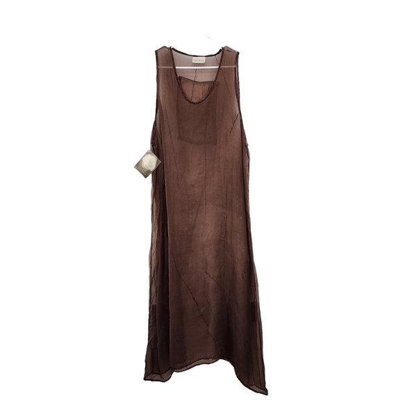 Cachaca Women's Peasant Lightweight Patchwork Sheer Maxi Dress Art to Wear